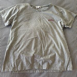 Posse Gray Tee with Embroidered Paris Detail